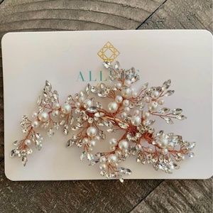 Allure Rose Gold Pearl Bridal Hairpiece